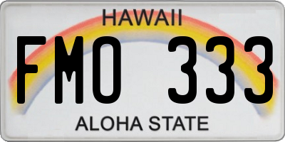 HI license plate FMO333