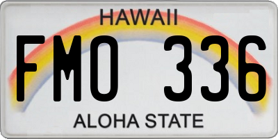 HI license plate FMO336