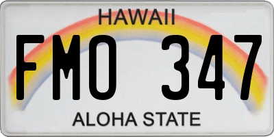 HI license plate FMO347