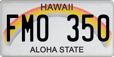HI license plate FMO350