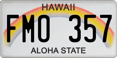 HI license plate FMO357