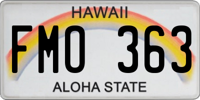 HI license plate FMO363