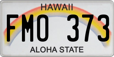 HI license plate FMO373