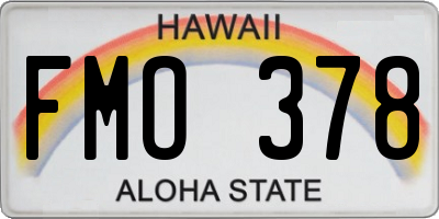HI license plate FMO378