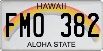 HI license plate FMO382