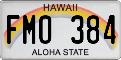 HI license plate FMO384