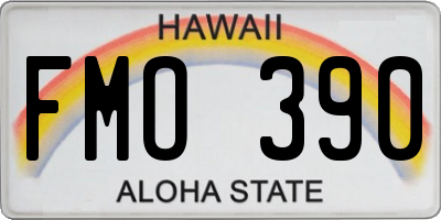 HI license plate FMO390