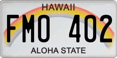 HI license plate FMO402