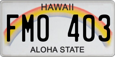 HI license plate FMO403