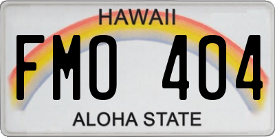 HI license plate FMO404