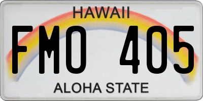 HI license plate FMO405