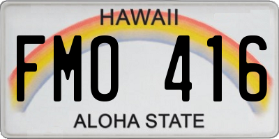 HI license plate FMO416