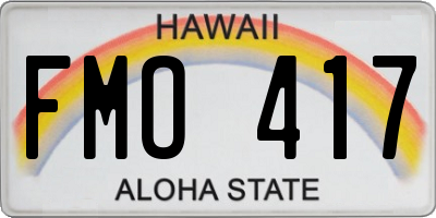 HI license plate FMO417