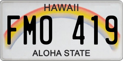 HI license plate FMO419