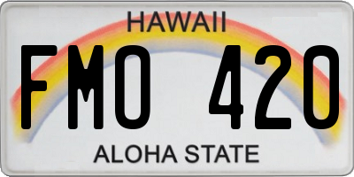 HI license plate FMO420