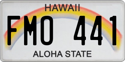 HI license plate FMO441