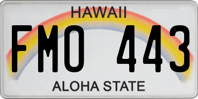 HI license plate FMO443