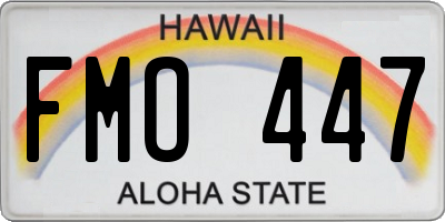 HI license plate FMO447