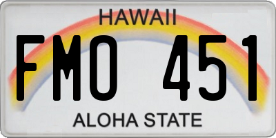 HI license plate FMO451