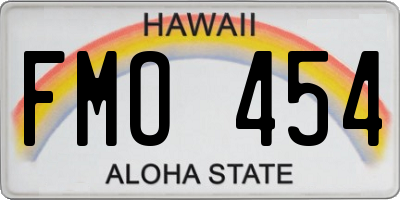 HI license plate FMO454