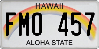 HI license plate FMO457