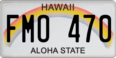 HI license plate FMO470
