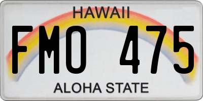 HI license plate FMO475