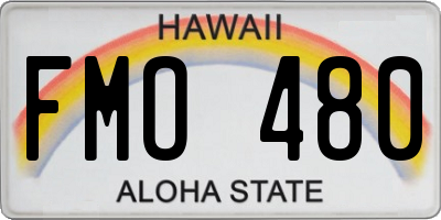 HI license plate FMO480