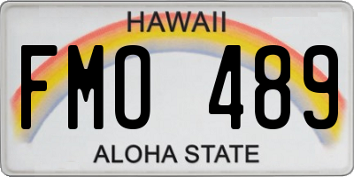 HI license plate FMO489