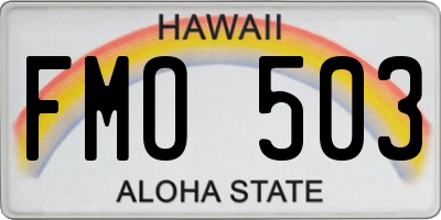 HI license plate FMO503