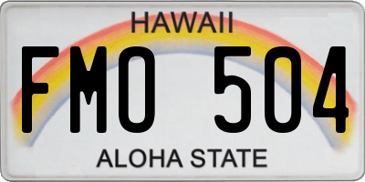 HI license plate FMO504