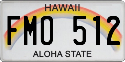 HI license plate FMO512