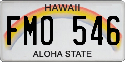 HI license plate FMO546