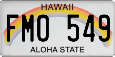 HI license plate FMO549