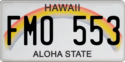 HI license plate FMO553