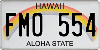 HI license plate FMO554