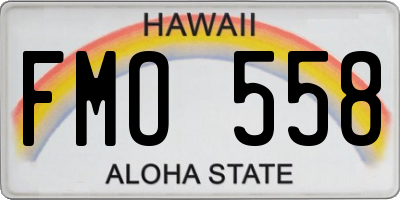HI license plate FMO558