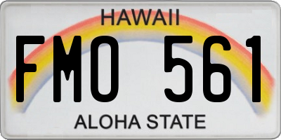 HI license plate FMO561