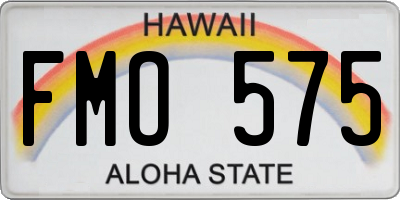 HI license plate FMO575