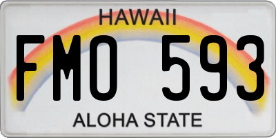 HI license plate FMO593