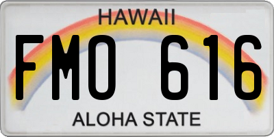 HI license plate FMO616