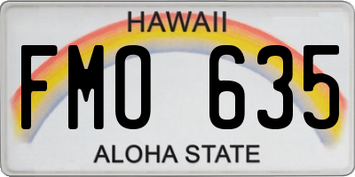 HI license plate FMO635