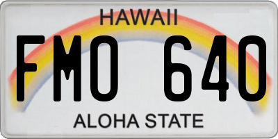 HI license plate FMO640