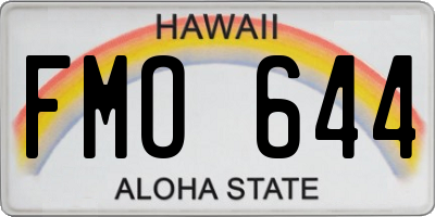 HI license plate FMO644