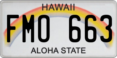 HI license plate FMO663