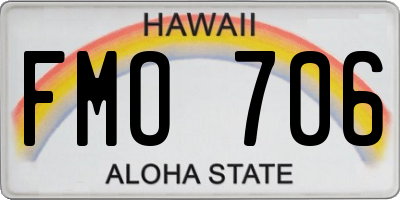 HI license plate FMO706