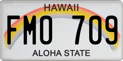 HI license plate FMO709