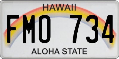HI license plate FMO734