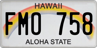 HI license plate FMO758
