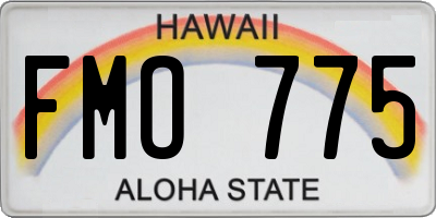 HI license plate FMO775